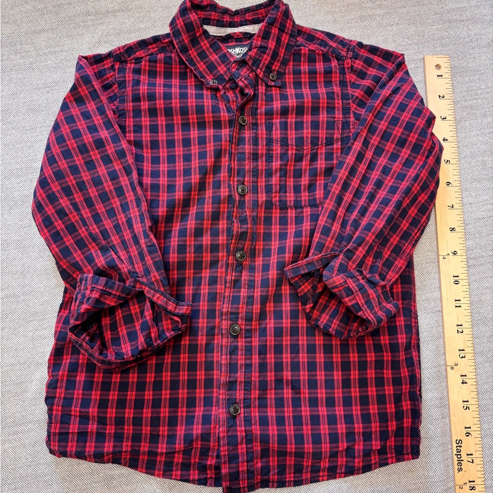 ⭕️Oshkosh B’gosh Red and Blue Checkered kids button up Shirt